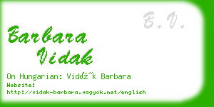 barbara vidak business card